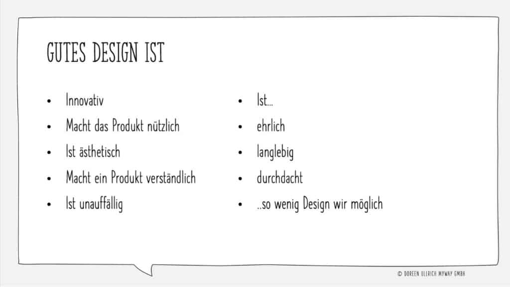 Gutes Design ist Liste_MYWAY Digital Doreen Ullrich