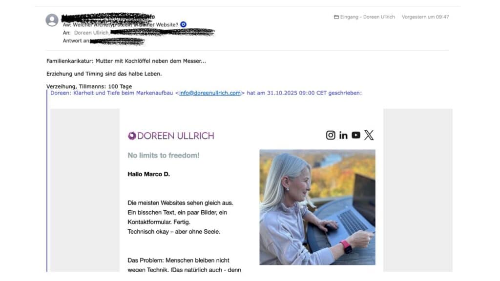 Dark Social Beispiel Newsletter werden privat geteilt