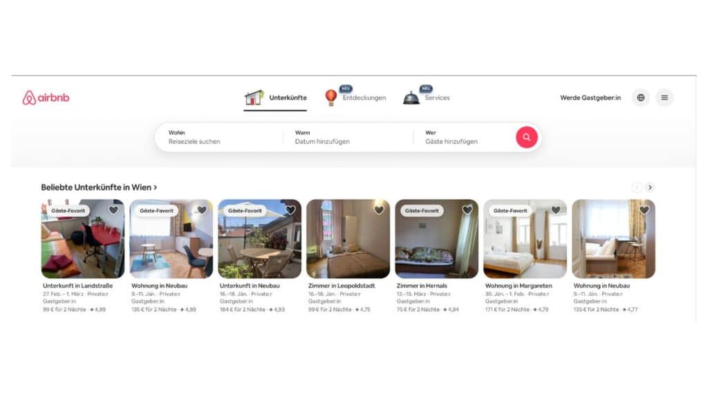 UX-Design Beispiel AirBnB - Marketingtrends 2026